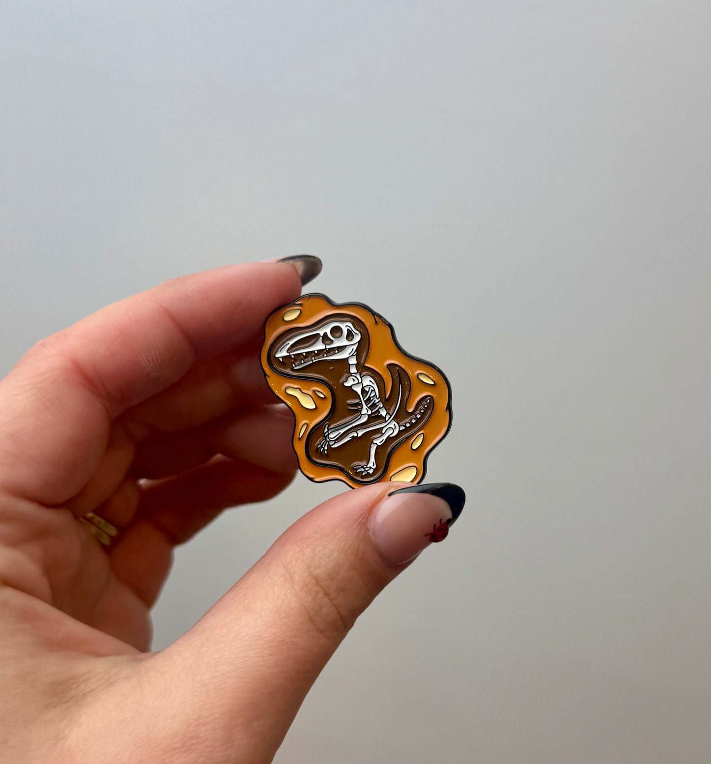 Dinosaur fossil enamel pin