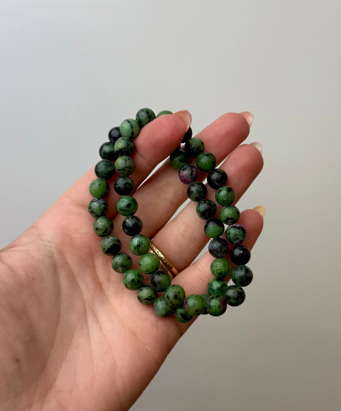 Ruby zoisite bracelets