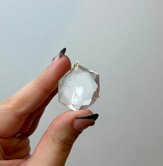 Imperfect clear quartz pendant
