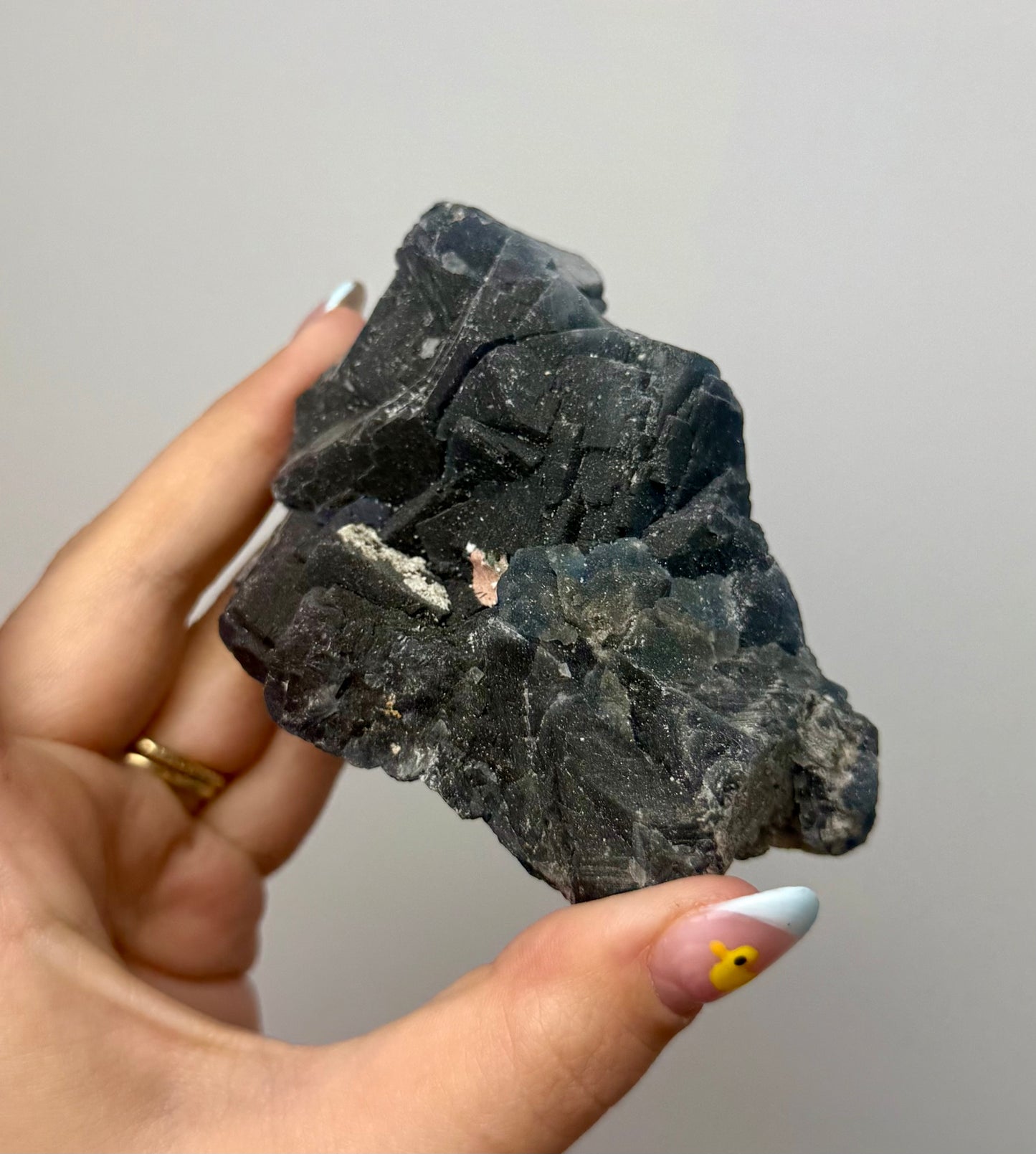 Black rose fluorite specimen