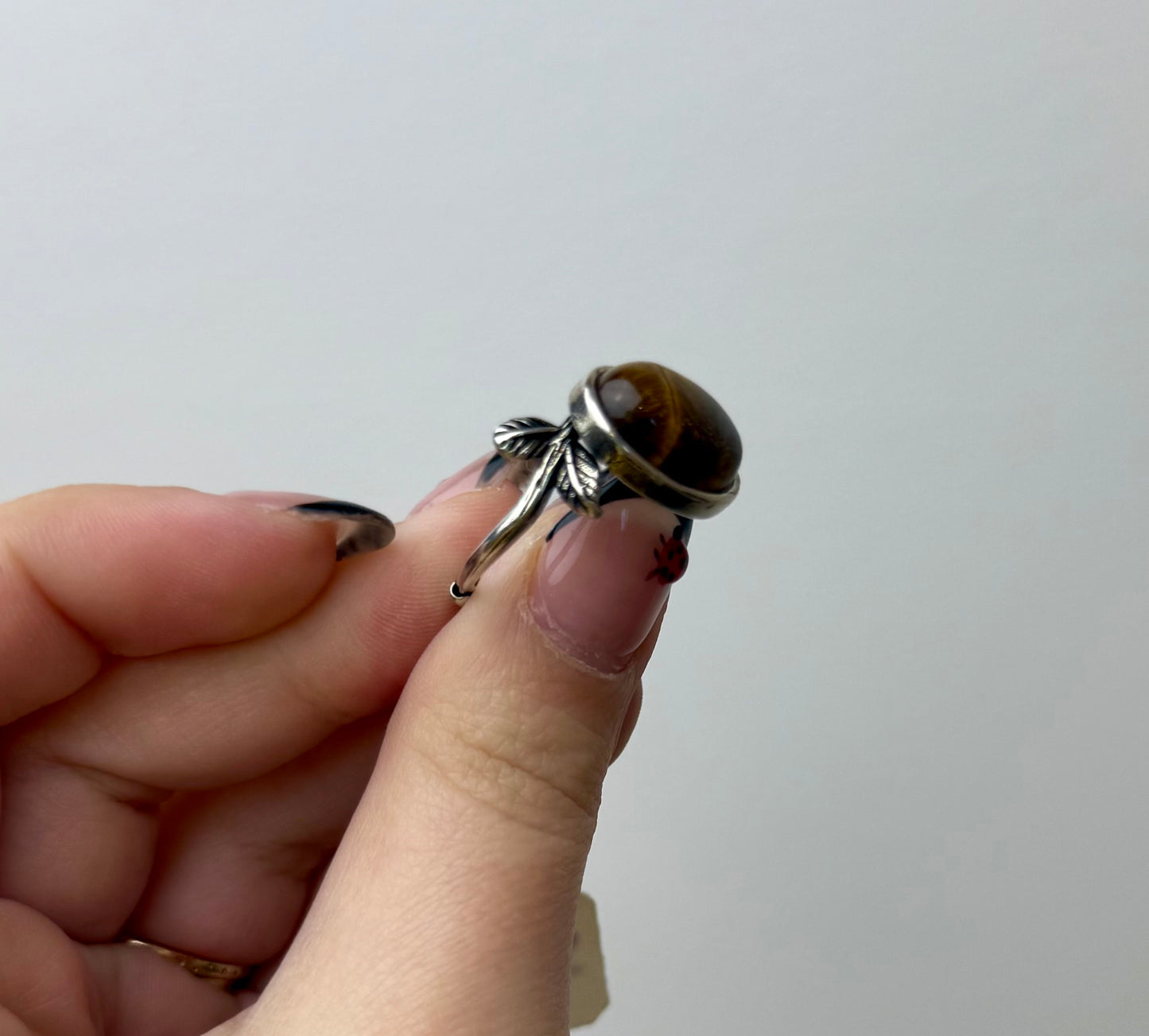 Tigers eye adjustable ring