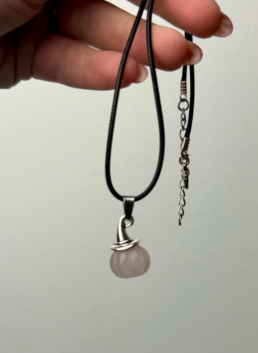 Rose quartz pumpkin necklace