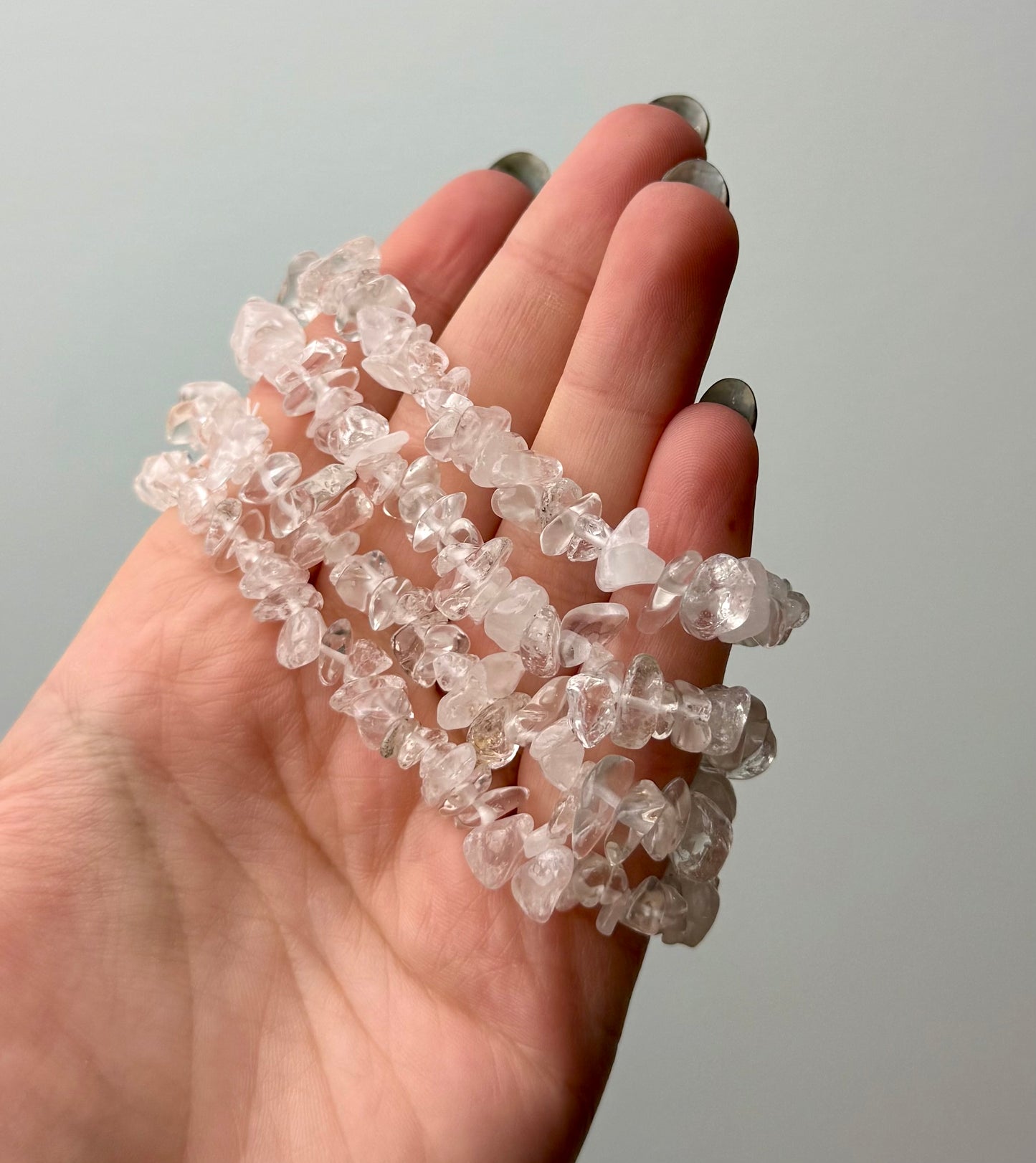 Clear quartz chip bracelets