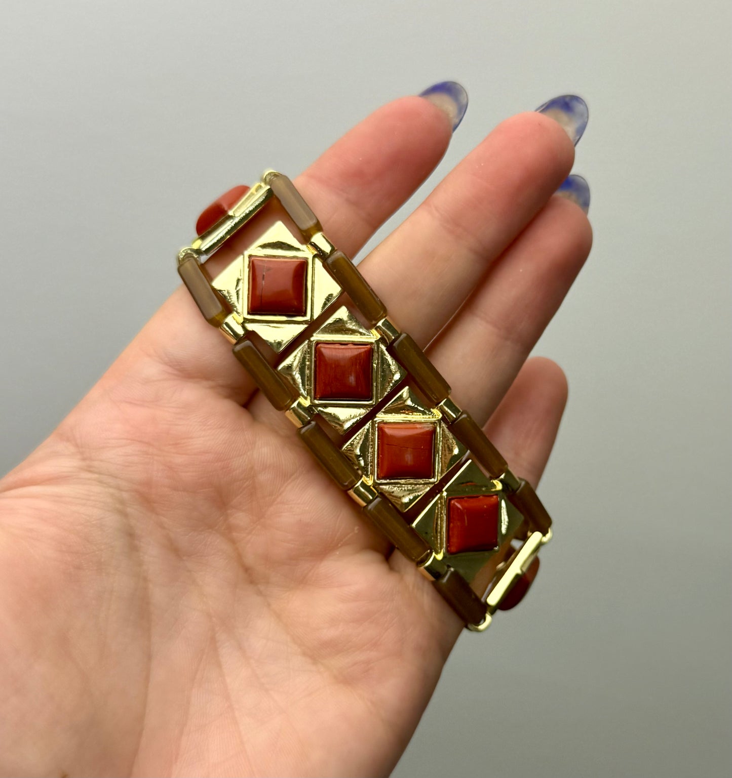 Red jasper bracelet thrifted find