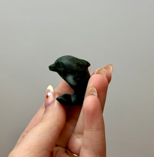 Jade dolphin carving