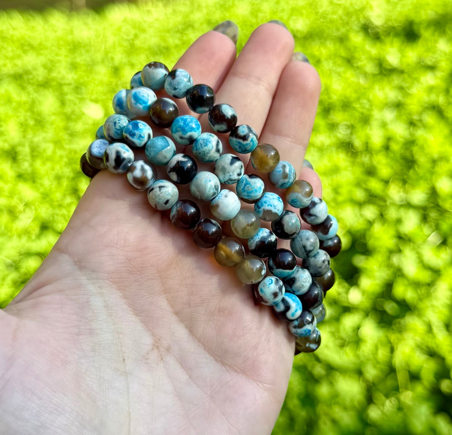 Dyed orca agate bracelets