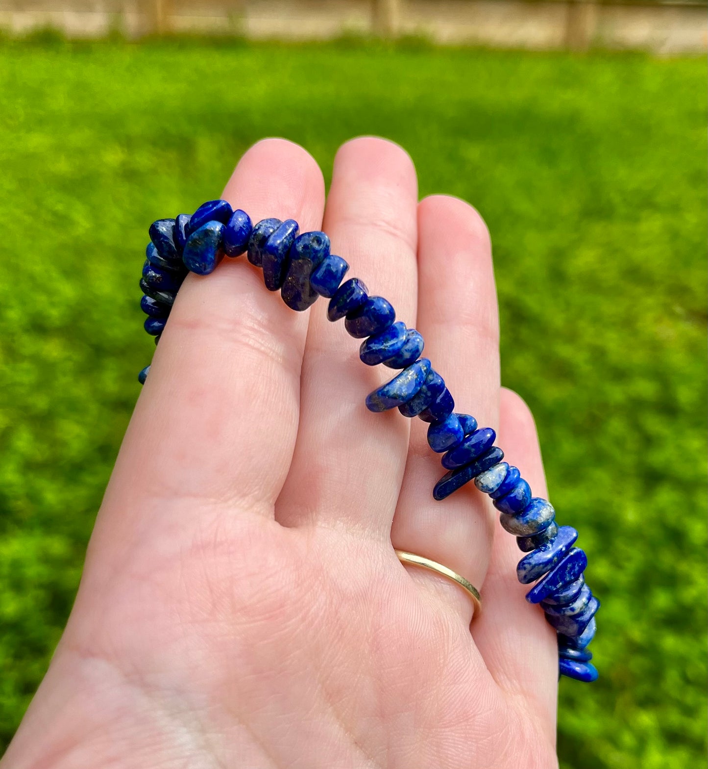 Lapis lazuli chip bracelet