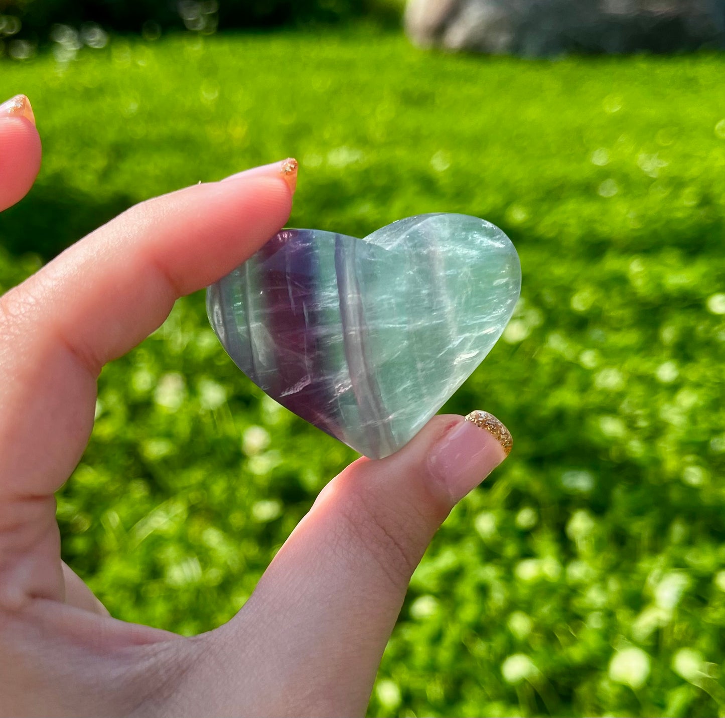 Fluorite heart carving