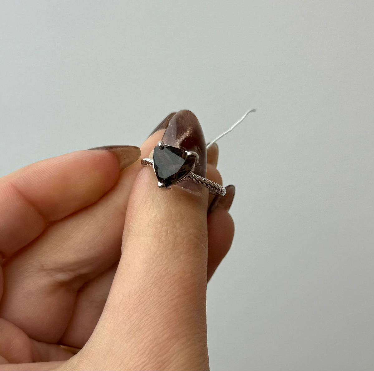 Smoky quartz adjustable ring