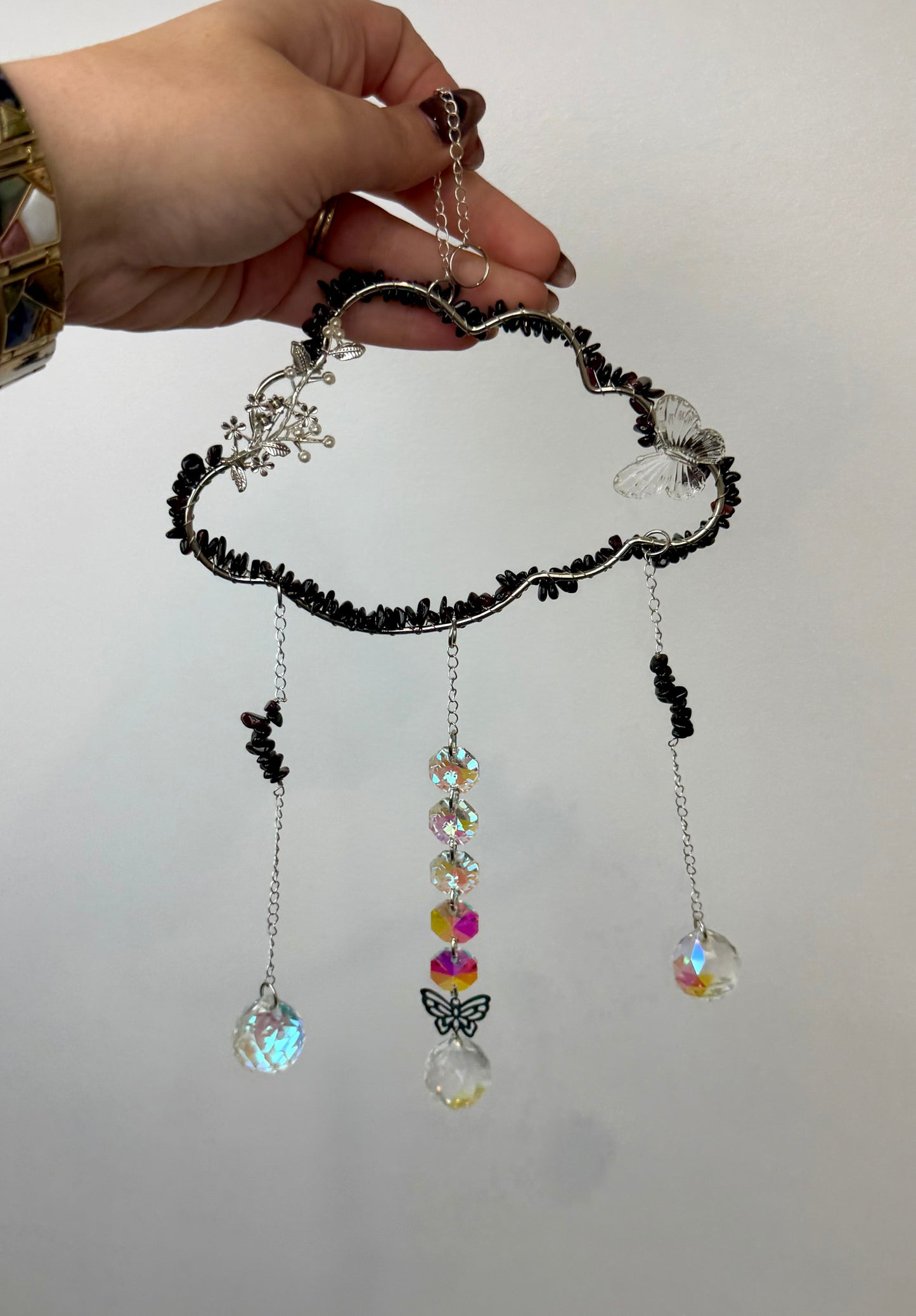 Garnet cloud suncatchers