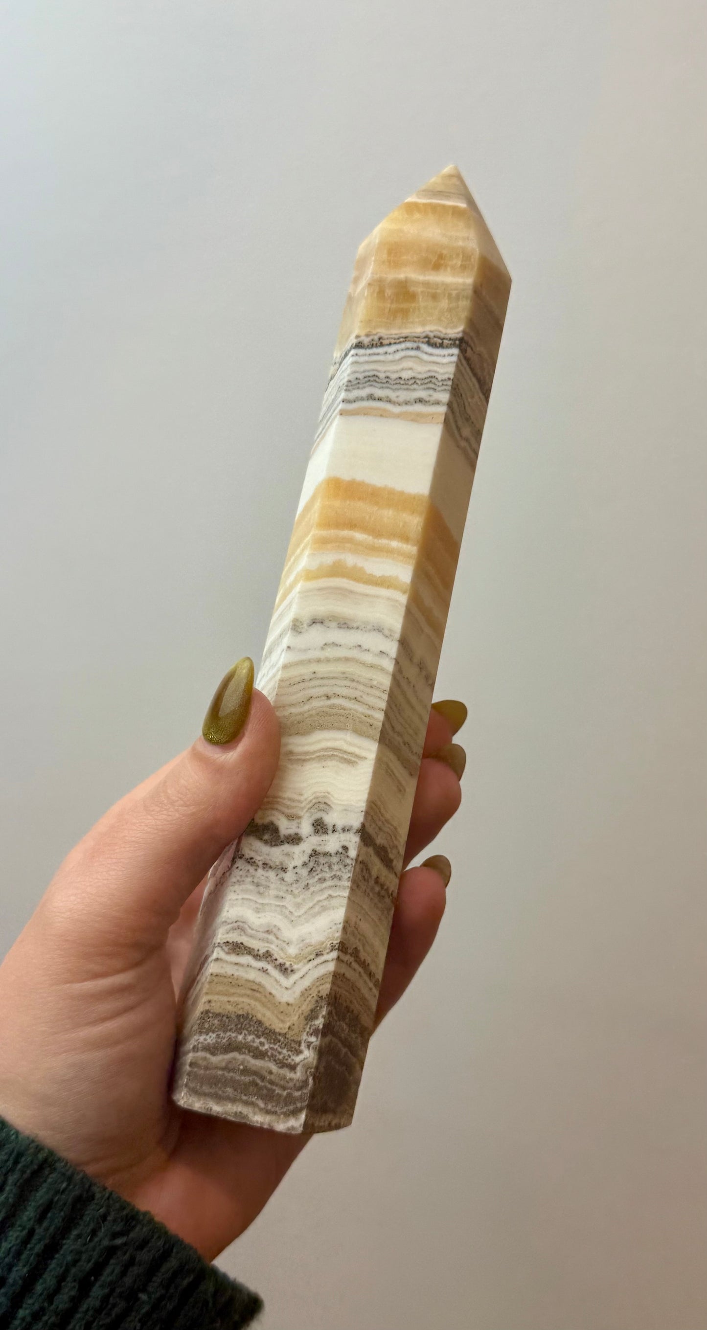 Dendritic orange calcite tower