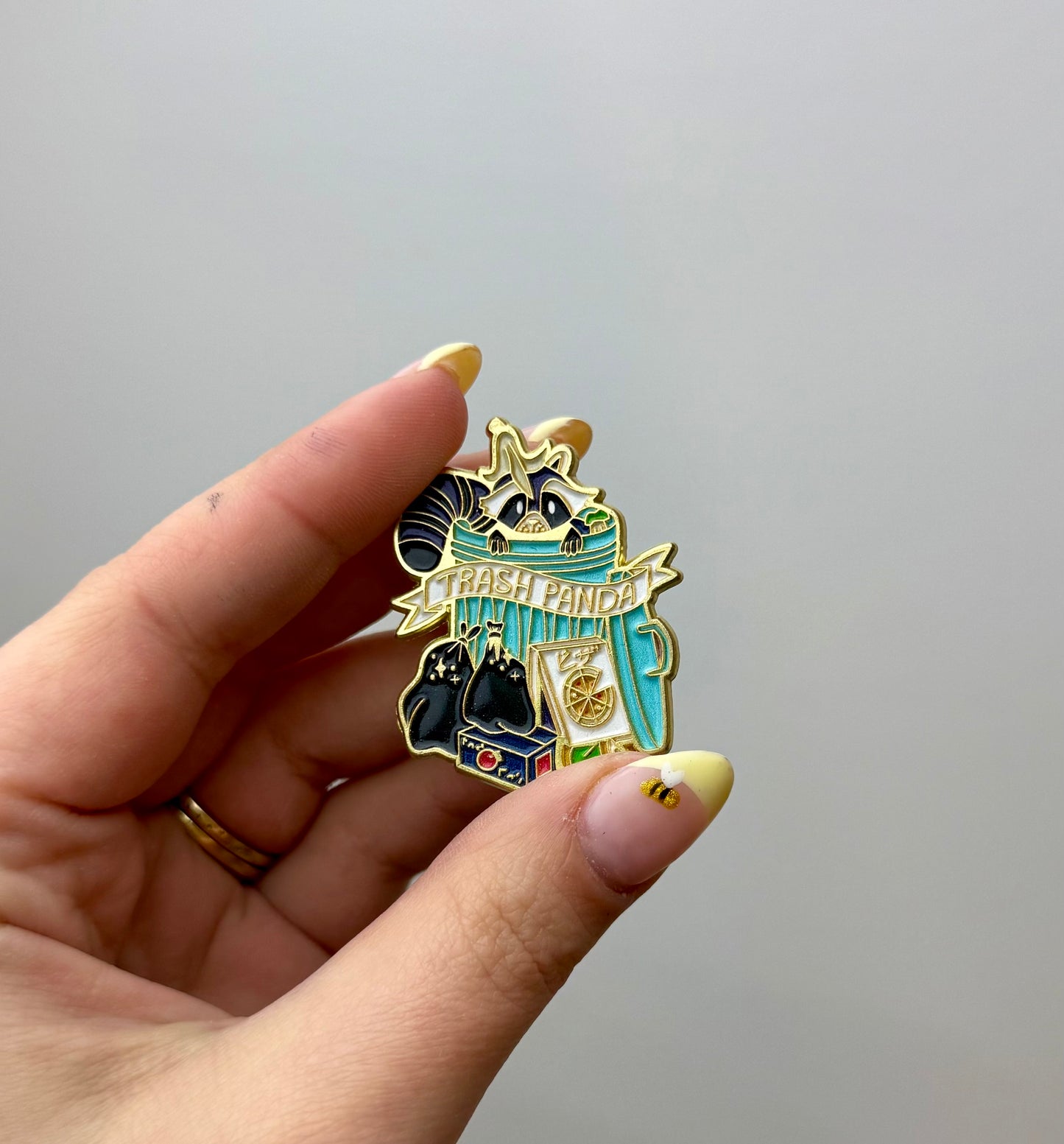 Trash panda enamel pin