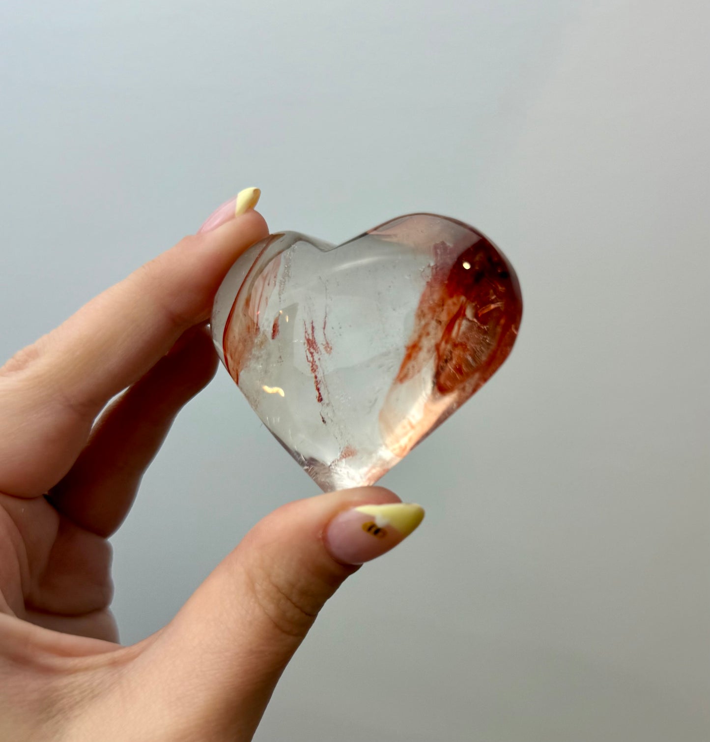 Dyed Quartz heart carving