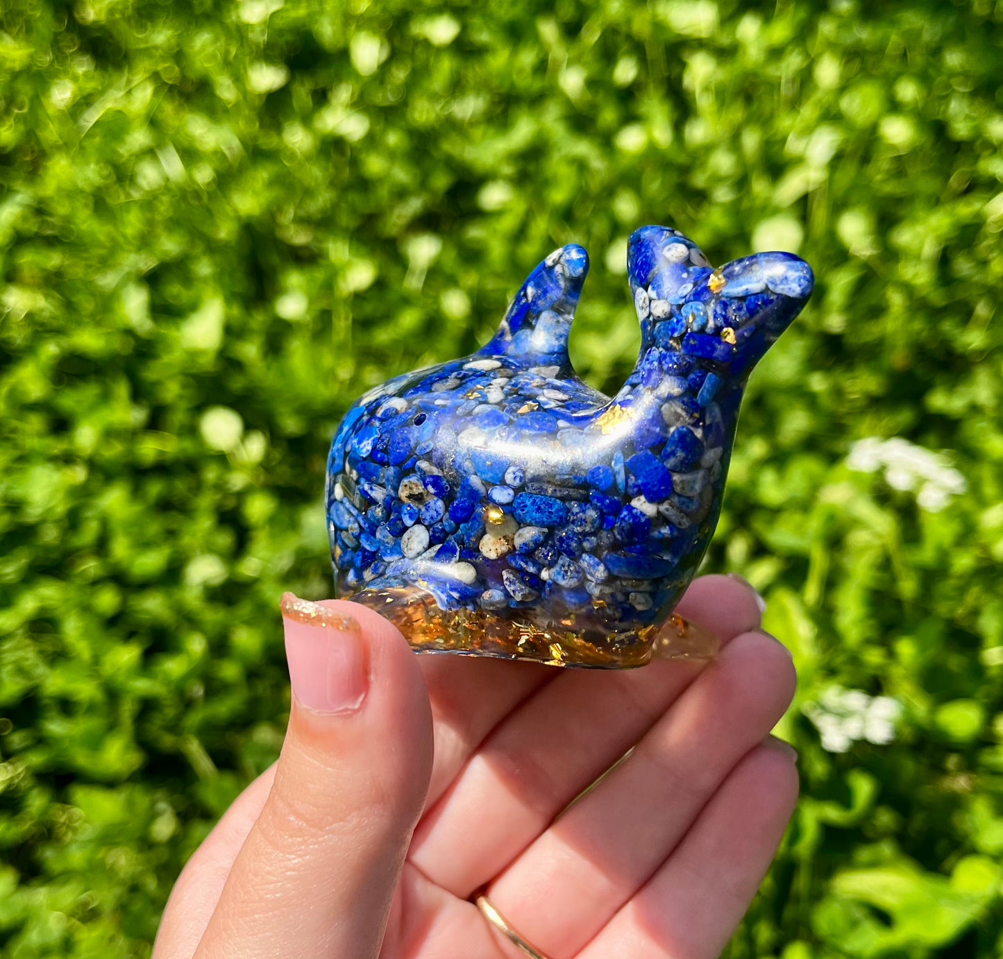 Resin dolphin carving