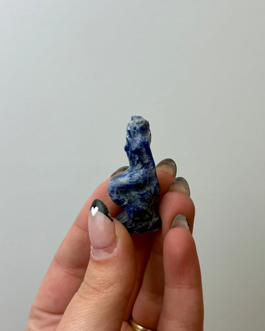 Sodalite mermaid carving