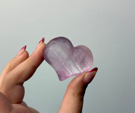 Fluorite heart carving