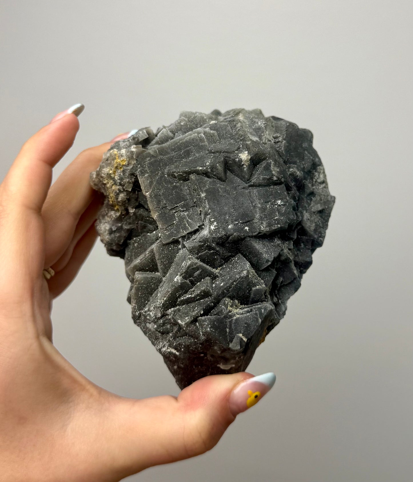 Black rose fluorite specimen