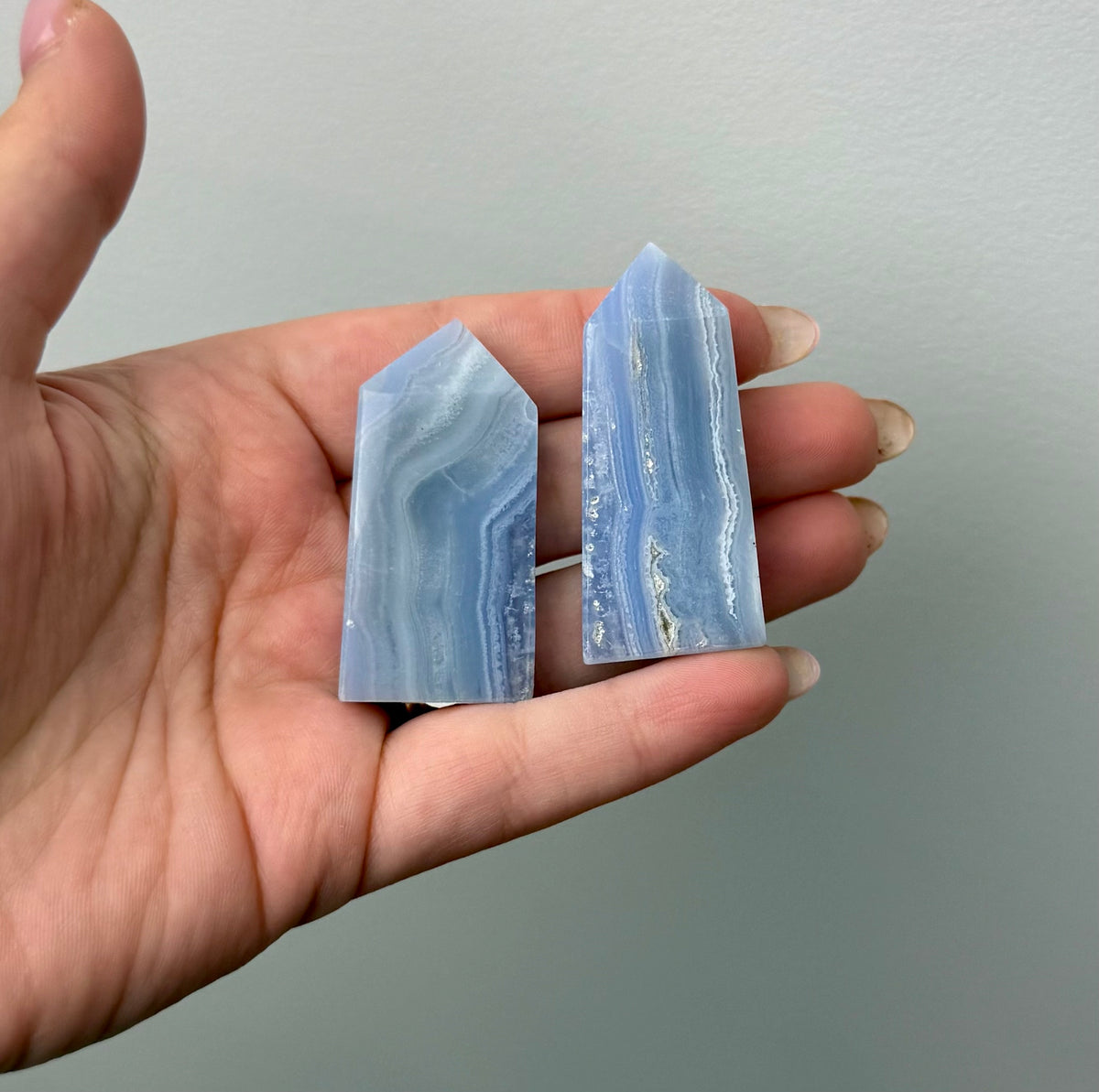 Blue lace agate towers
