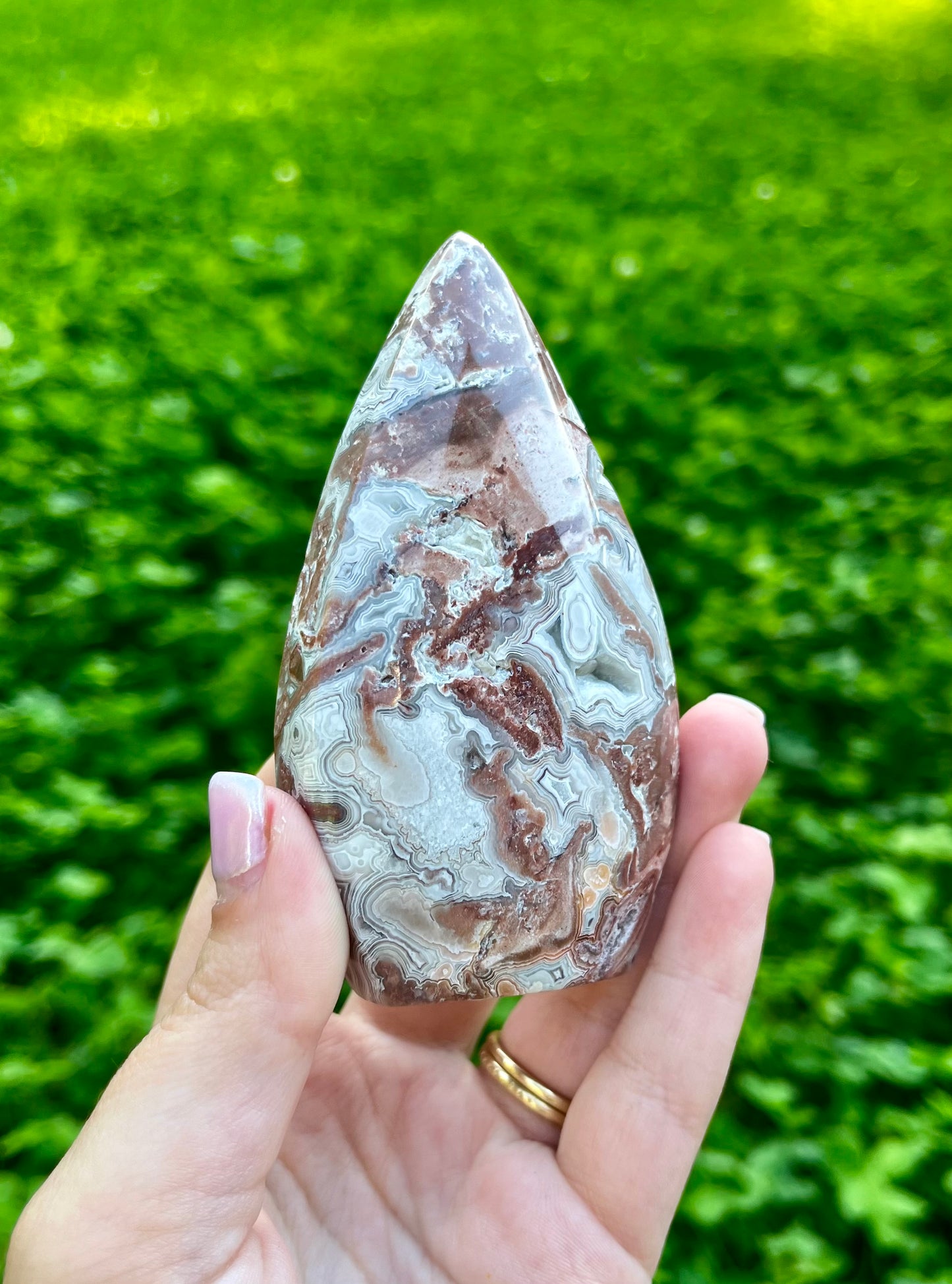 Mexican lace agate tear freeform