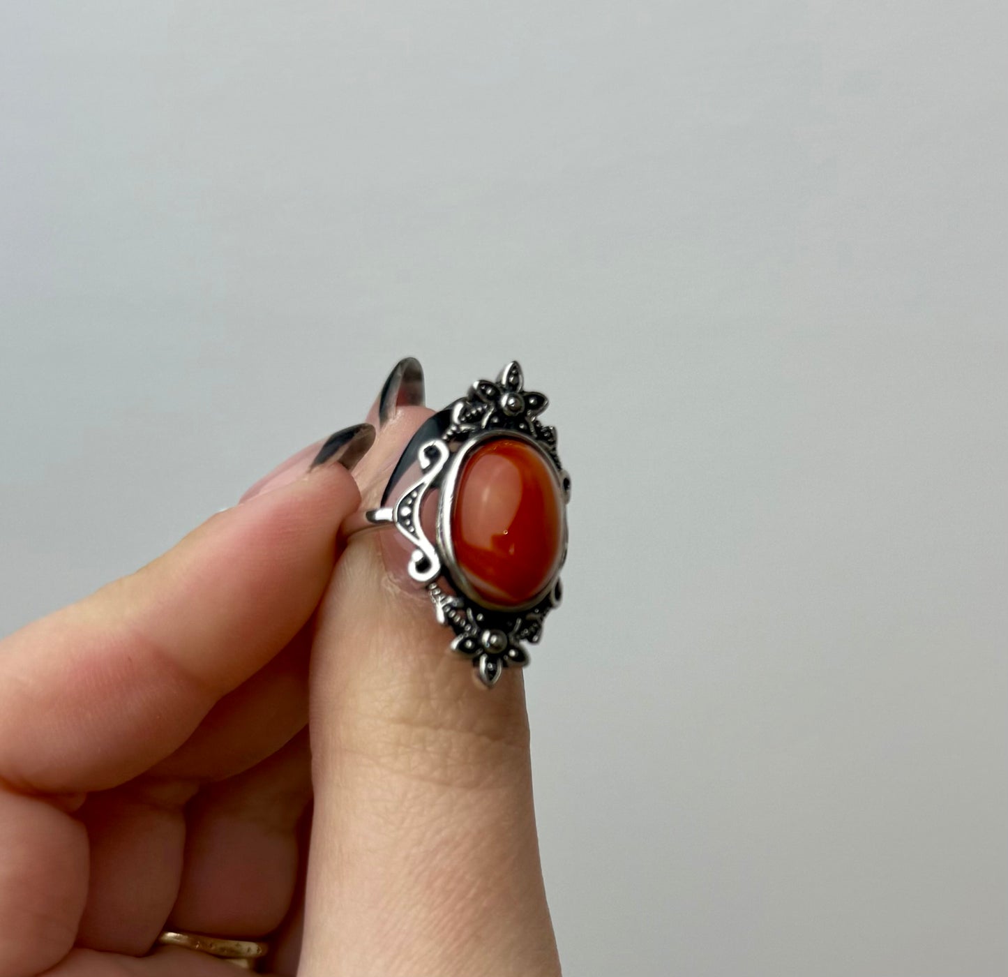 Carnelian adjustable ring