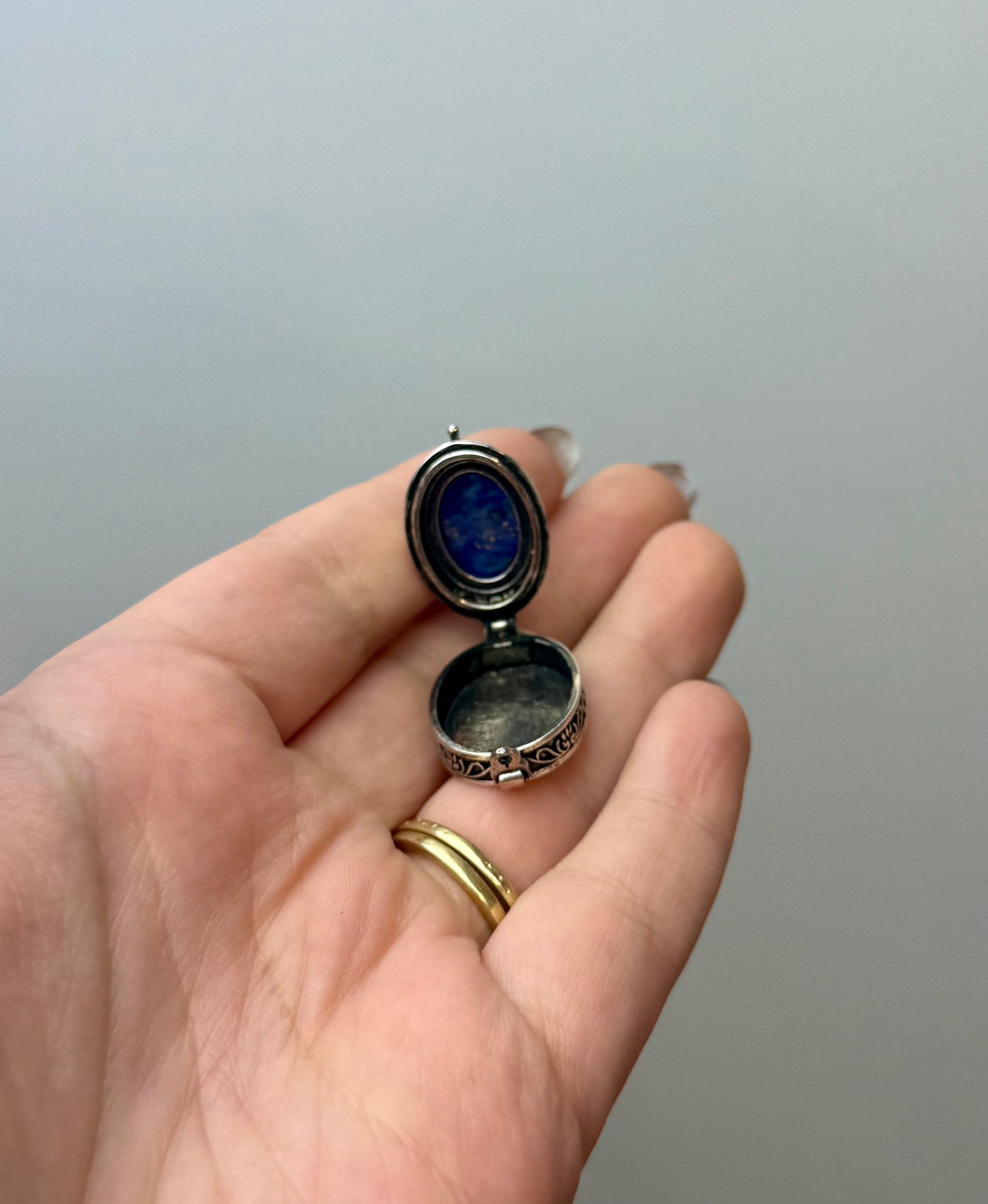 Lapis lazuli locket pendant
