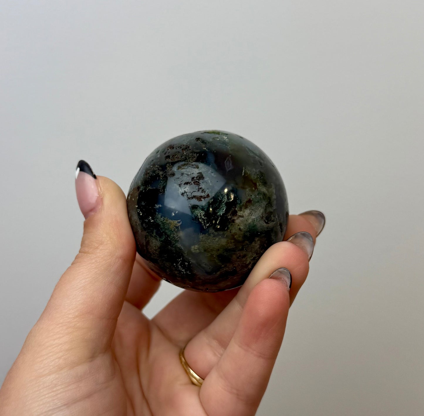 Moss agate ocean jasper sphere