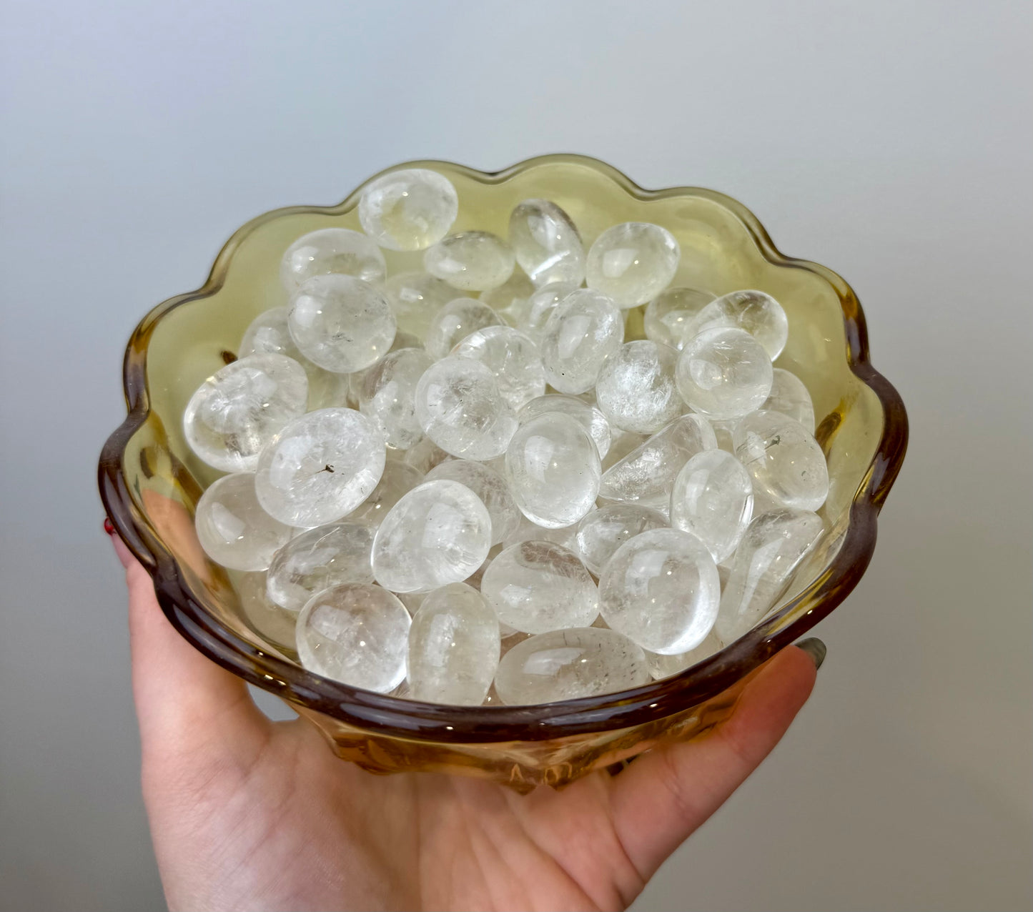 Clear quartz tumbles