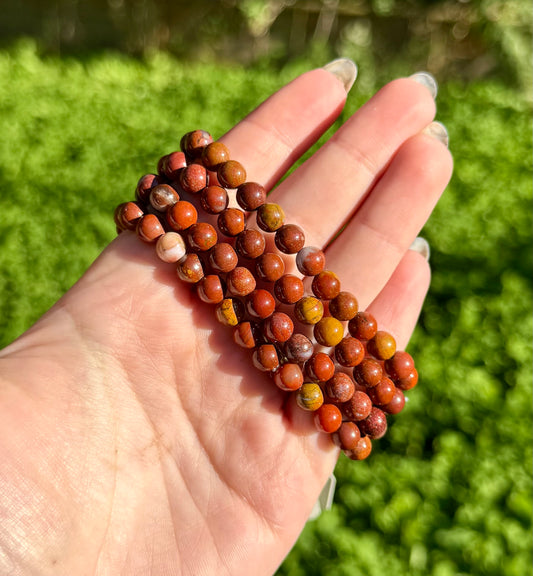 6mm red ocean jasper bracelets