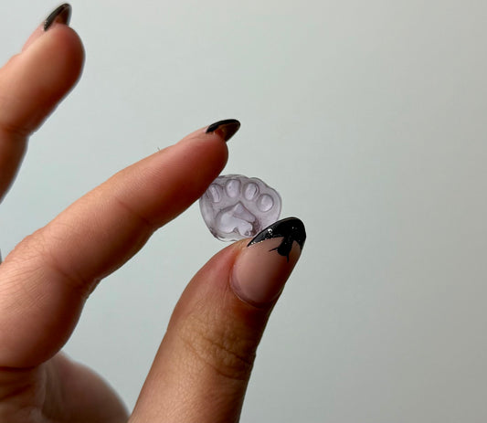 Amethyst pet paw carving