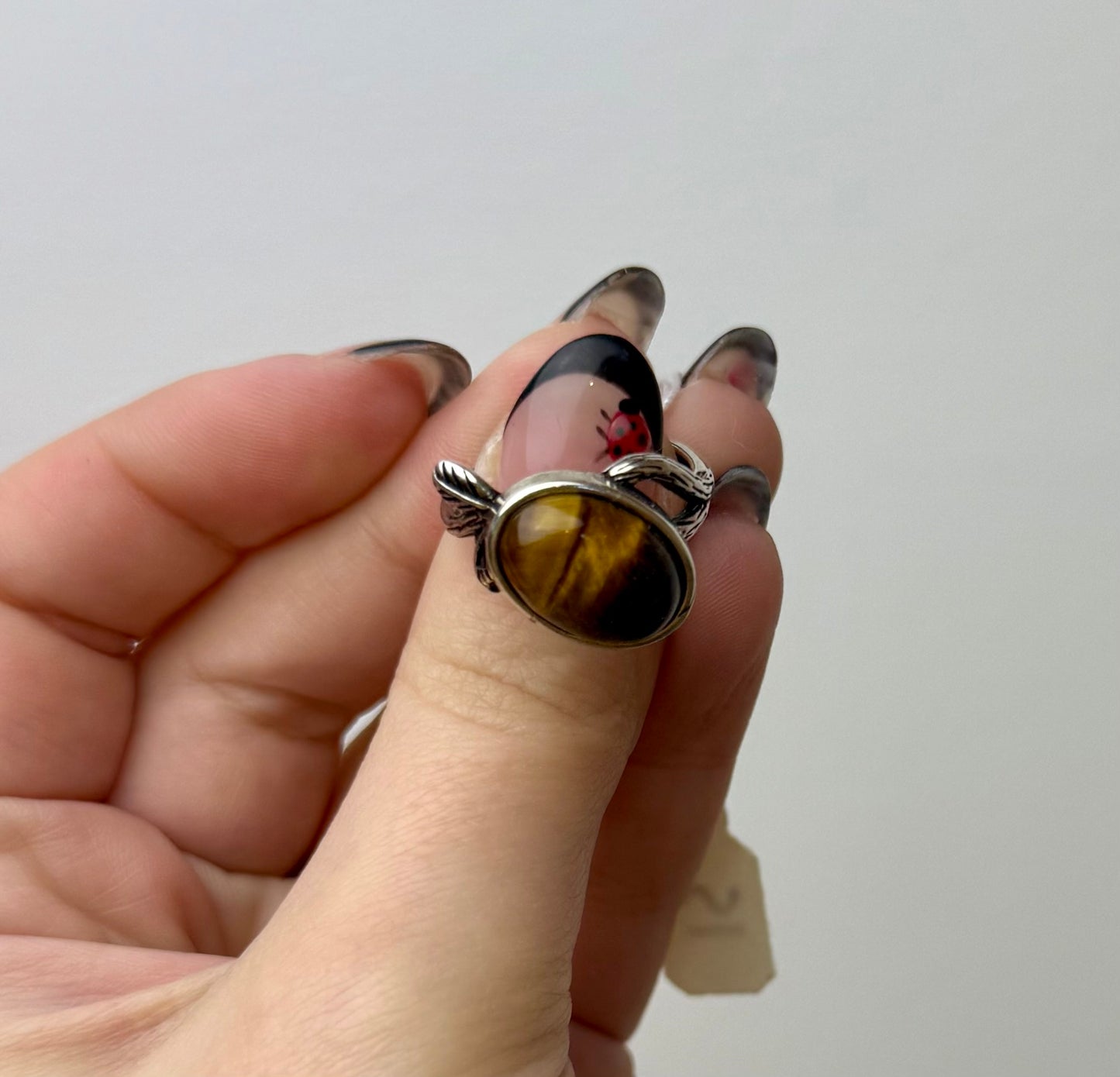 Tigers eye adjustable ring