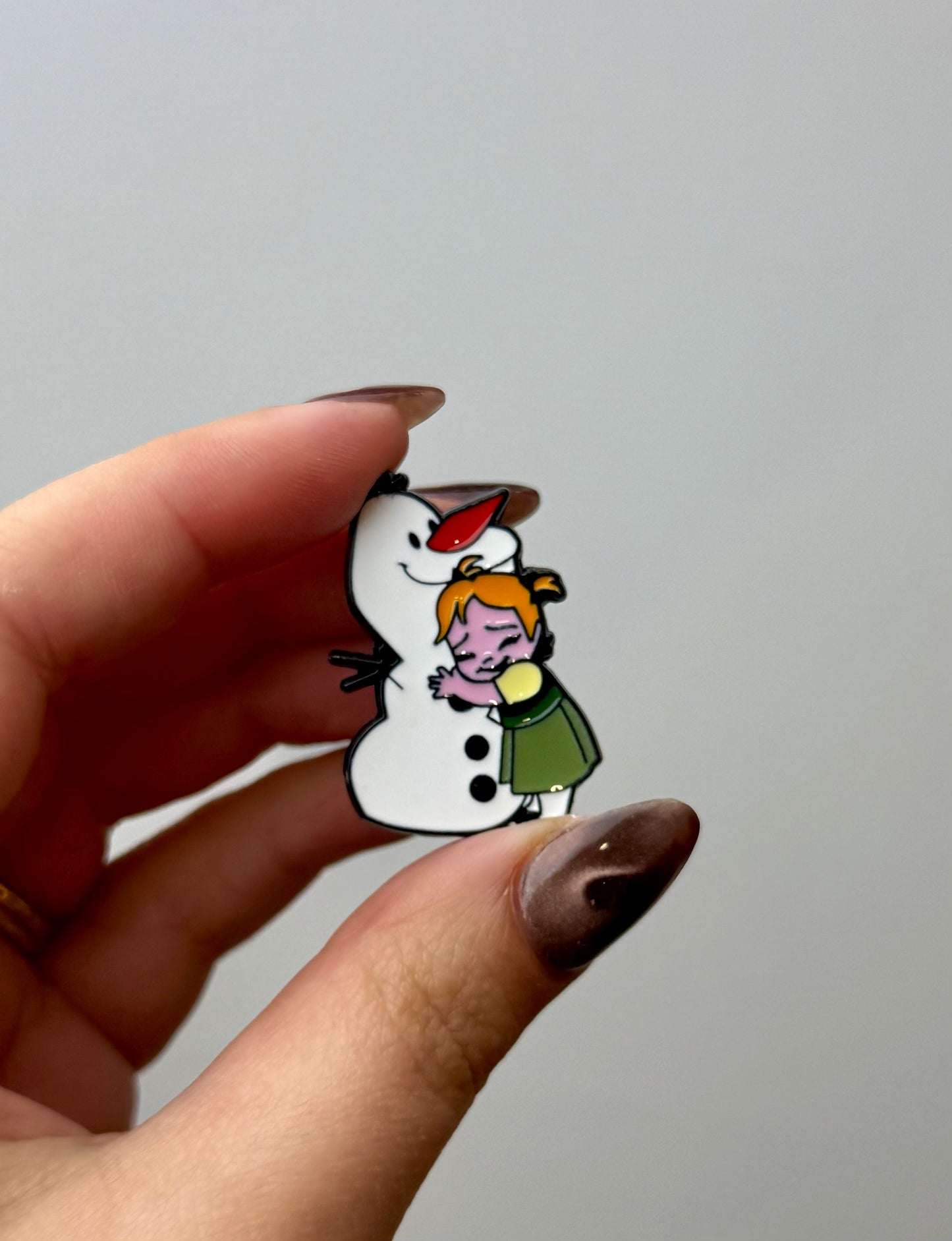 Frozen Olaf and Anna enamel pin