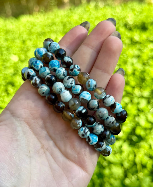 Dyed orca agate bracelets