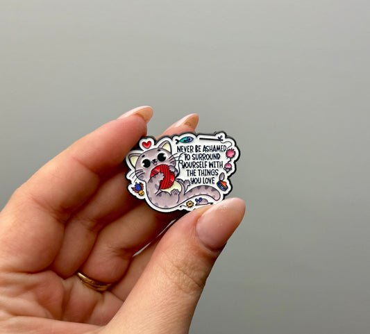 Cat things you love enamel pin
