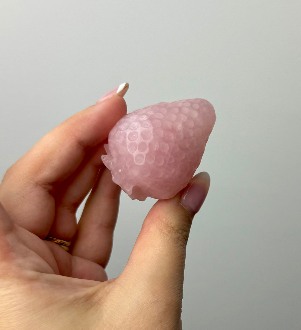 Rose quartz strawberry quartz carving