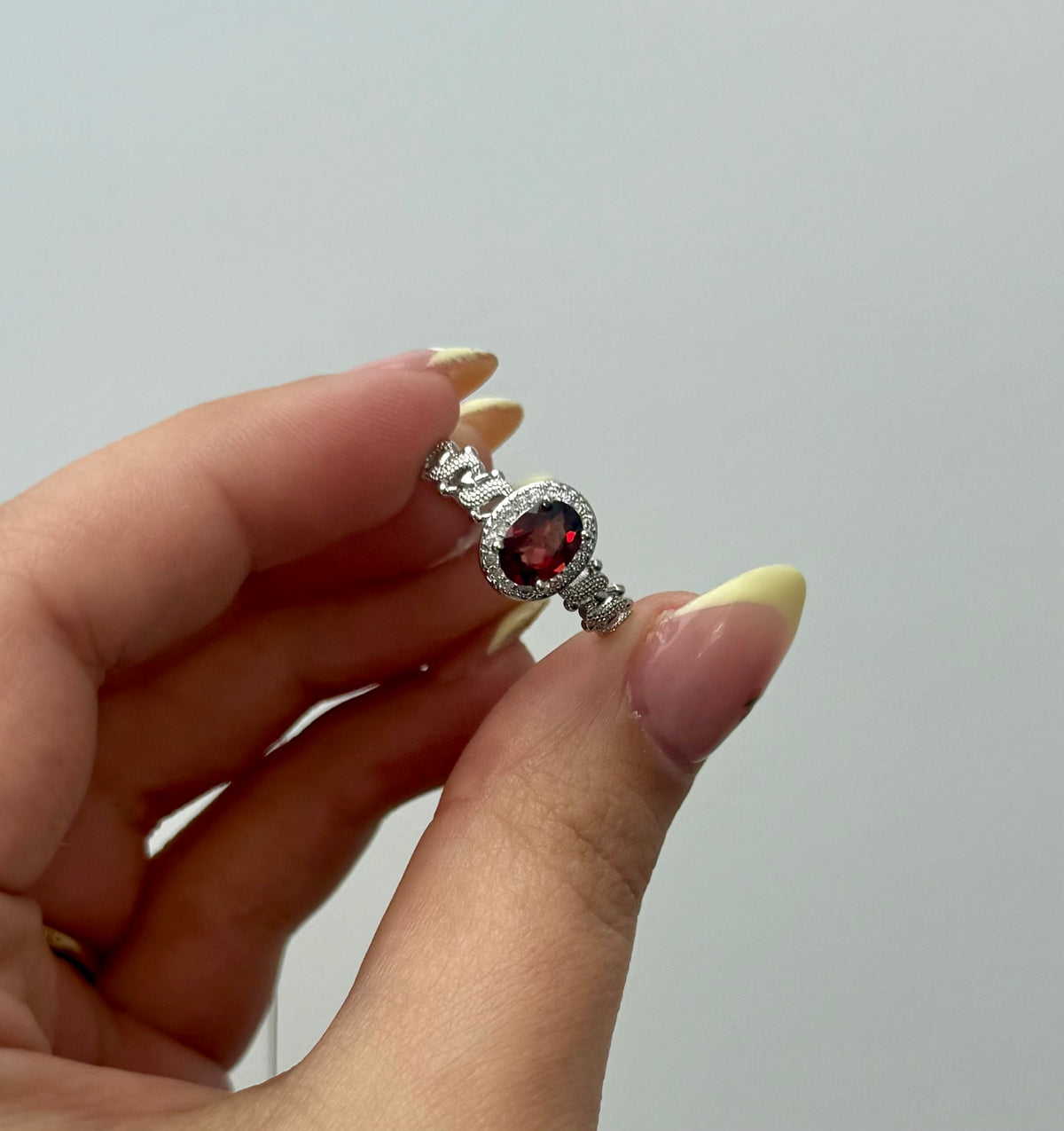 Garnet adjustable ring