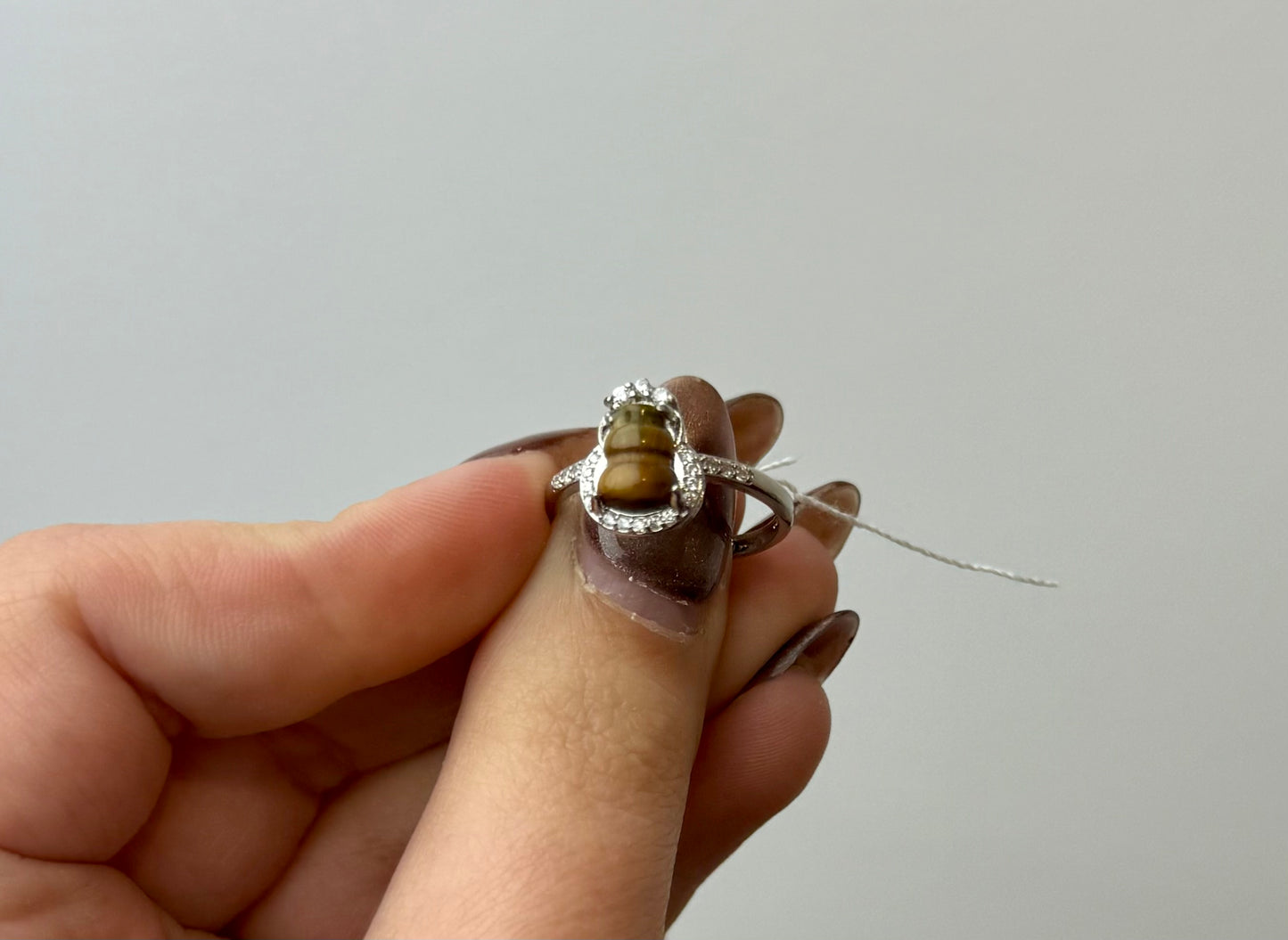 Tigers eye adjustable ring
