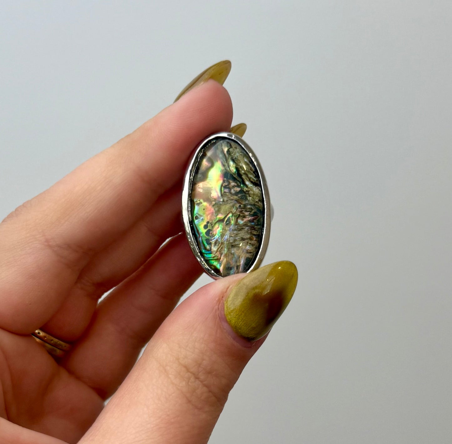 Abalone shell ring thrifted find ￼
