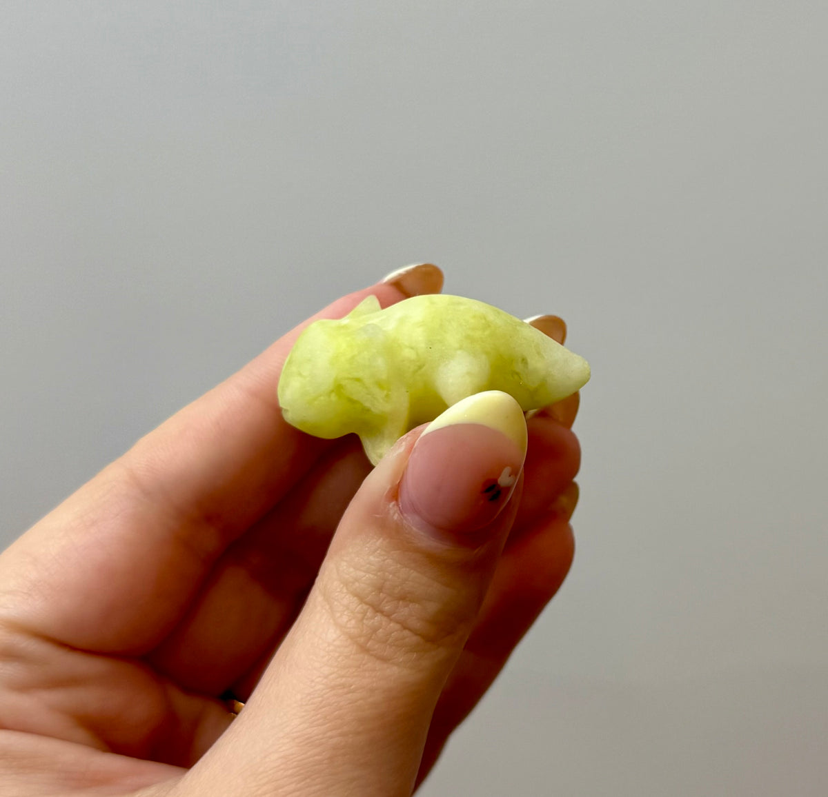 Lemon jade axolotl carving ￼