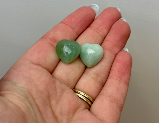 Mini green aventurine heart carvings