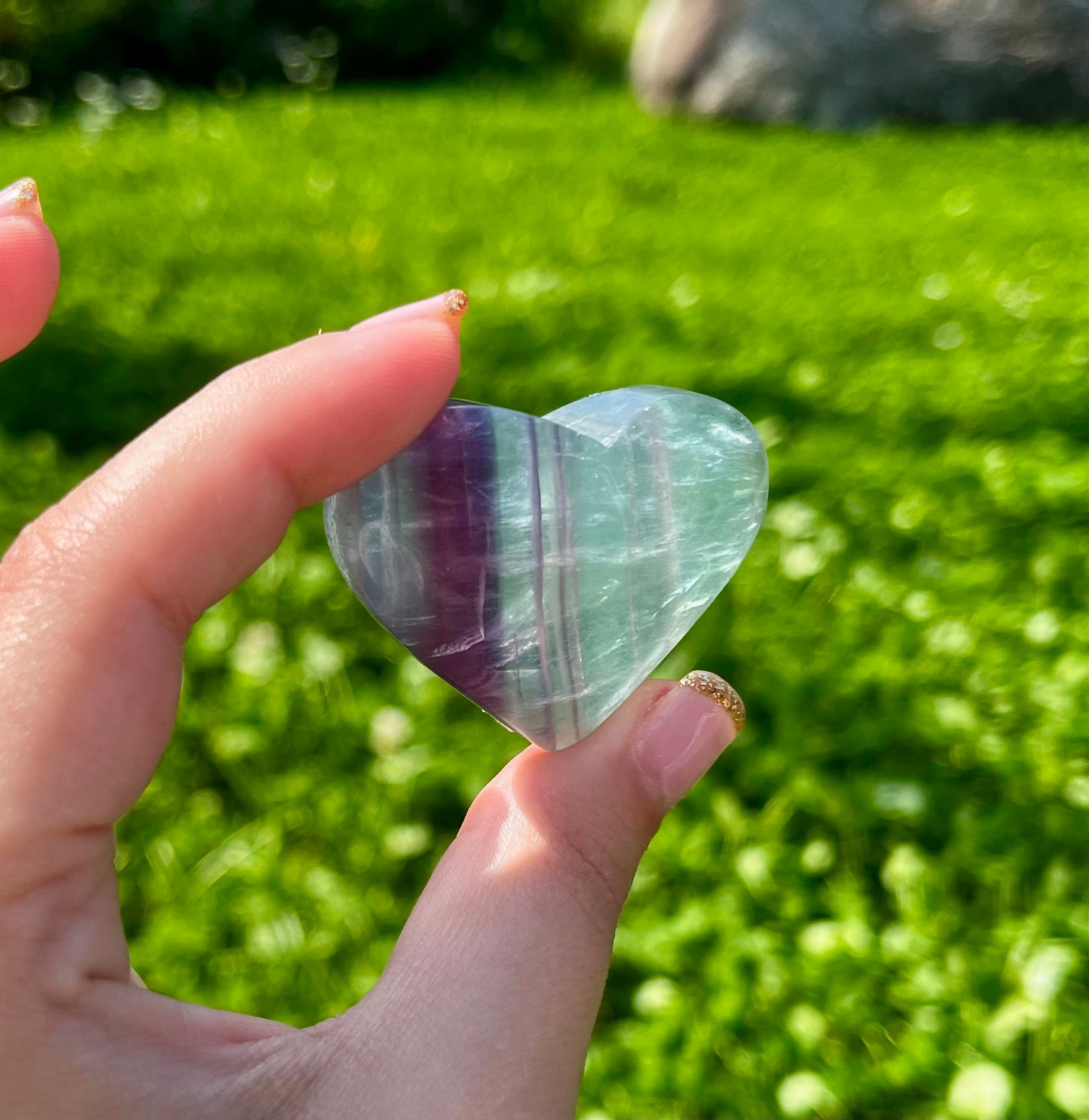 Fluorite heart carving