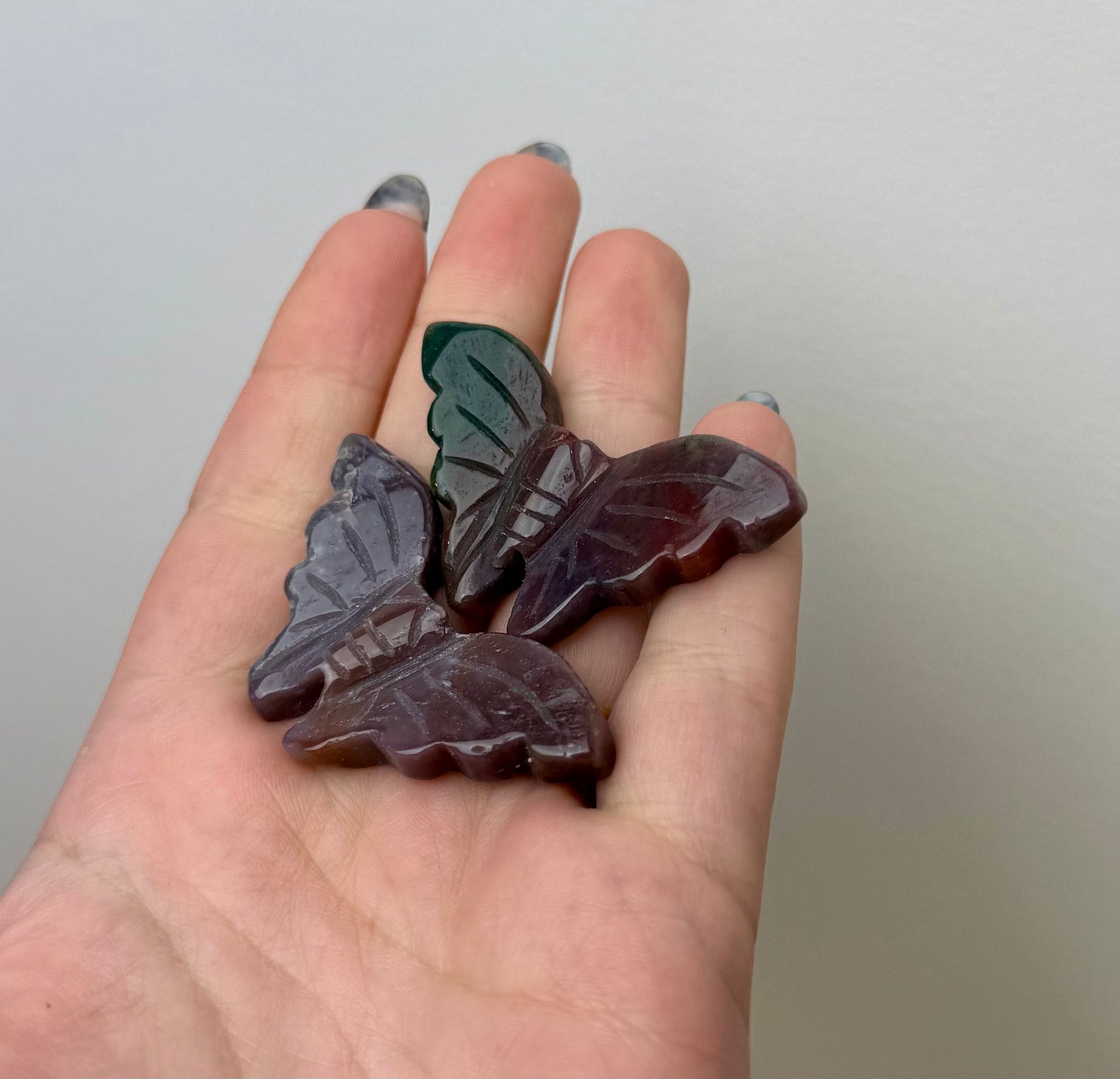 Ocean jasper butterfly carvings
