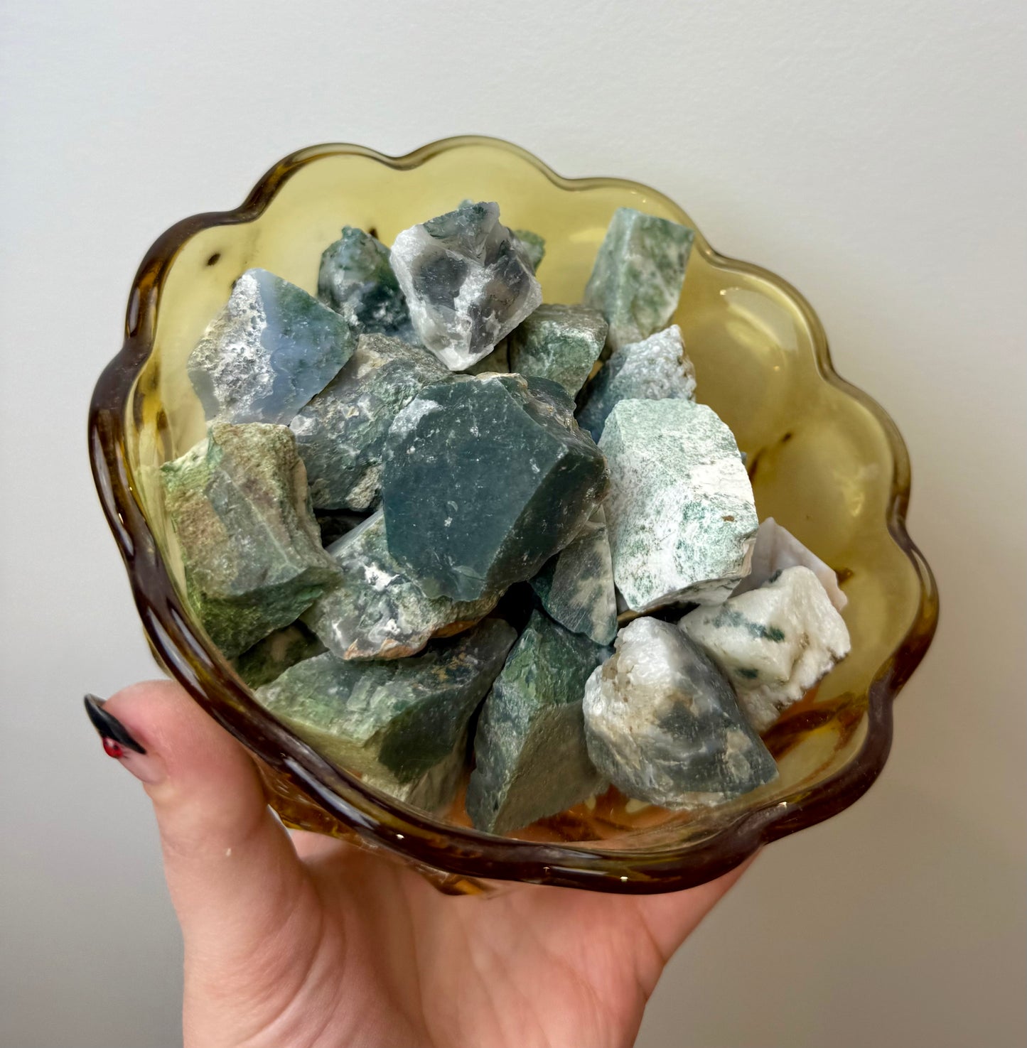 Moss agate raw chunks