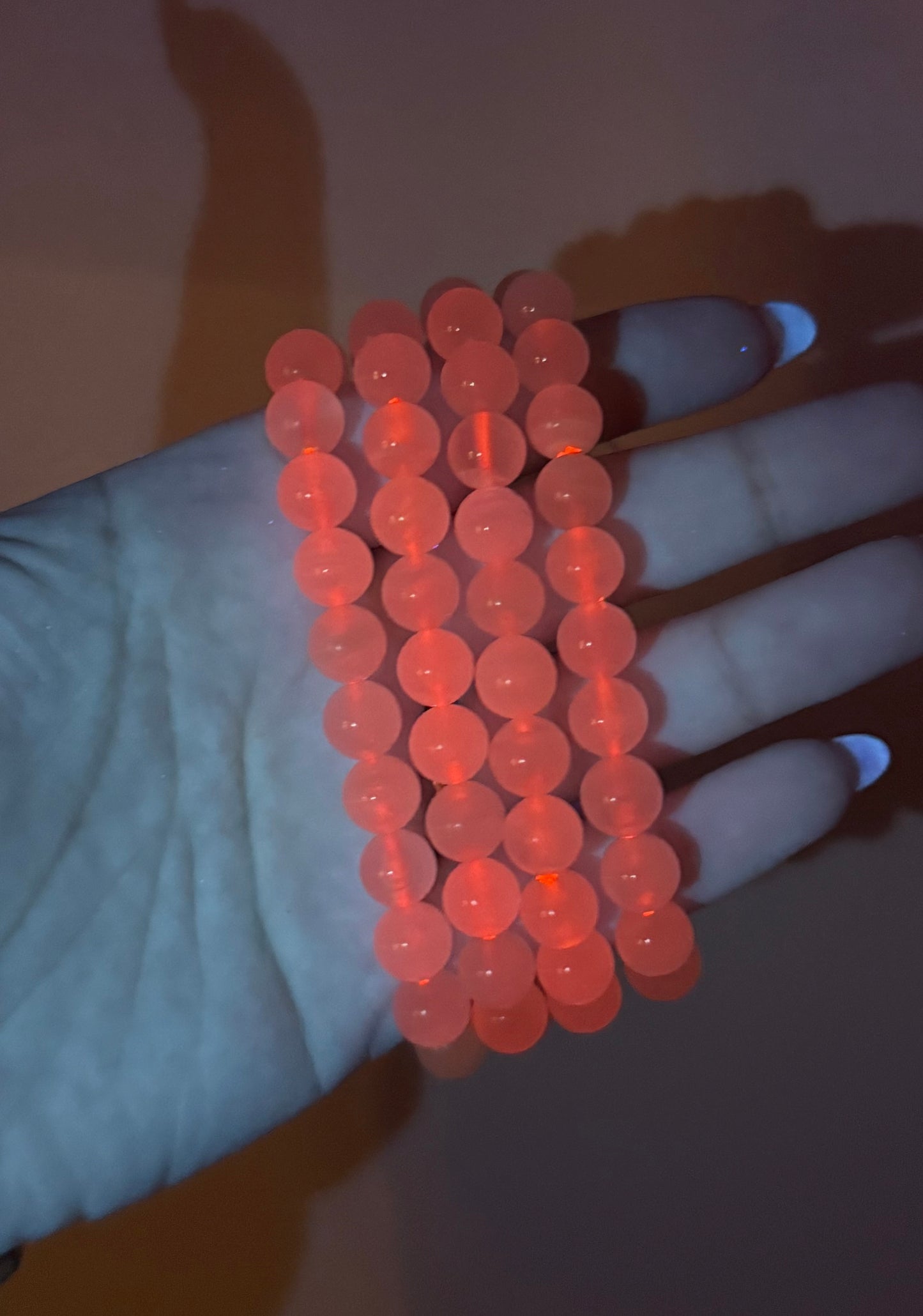Mangano “pink” calcite bracelets