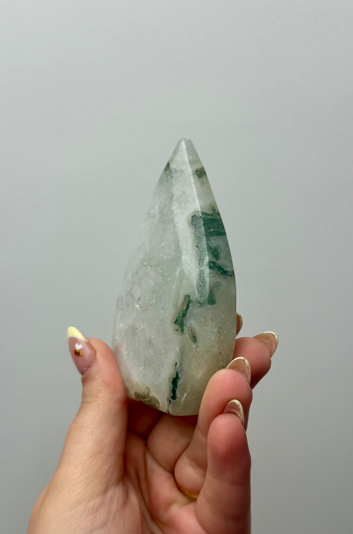 Moss agate tear freeform