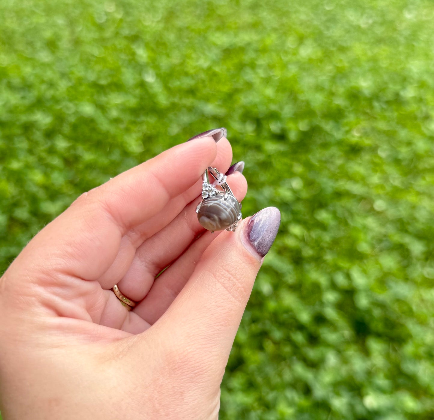 Agate adjustable ring