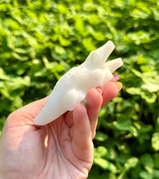 White jade crocodile carvings