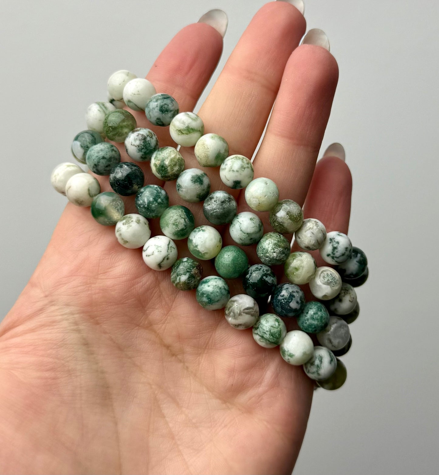 Moss agate bracelets