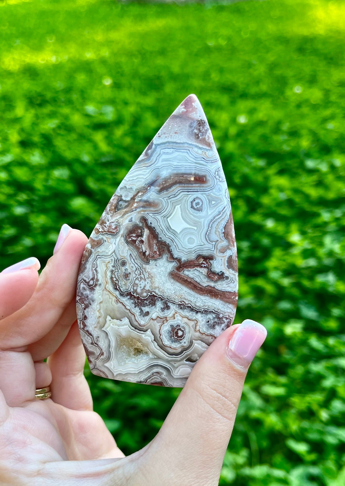 Mexican lace agate tear freeform