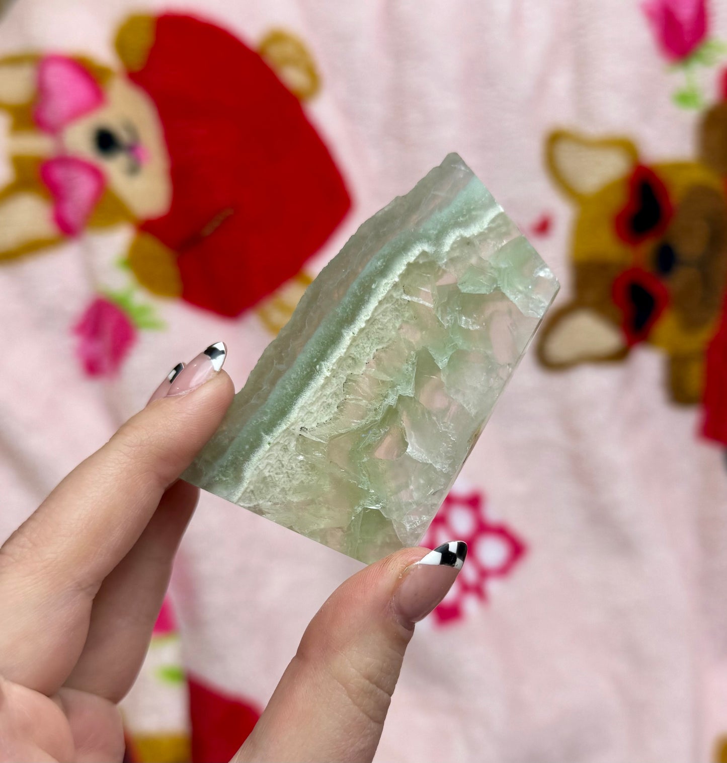 Fluorite slab half raw