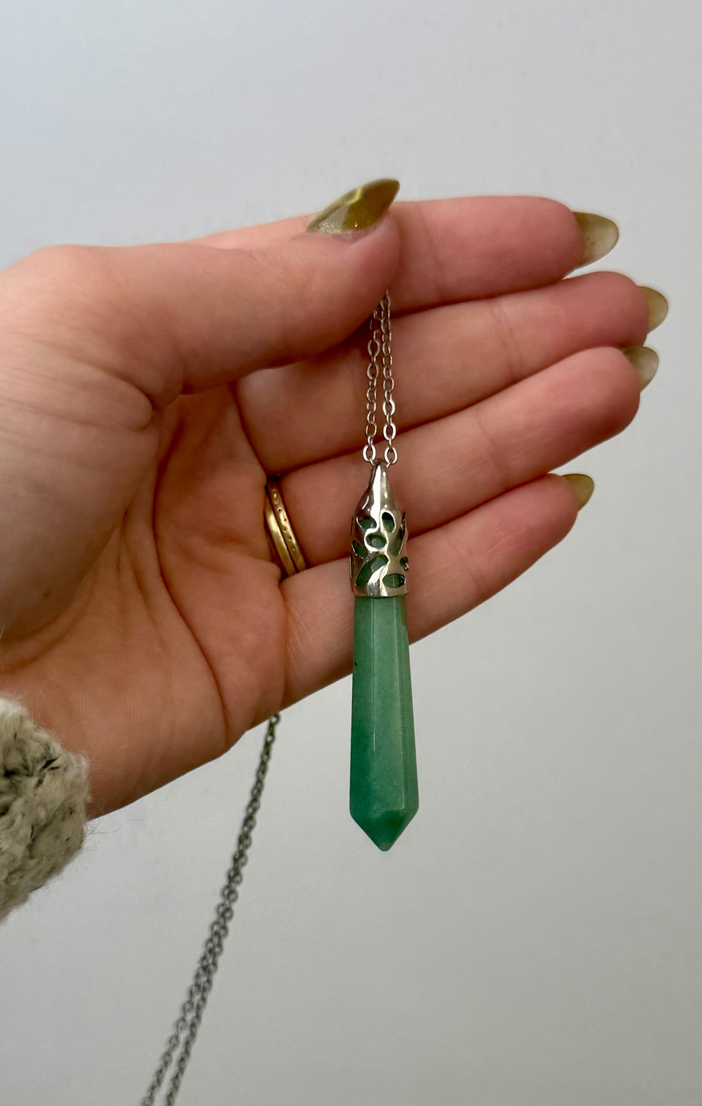 Green aventurine necklace thrifted find